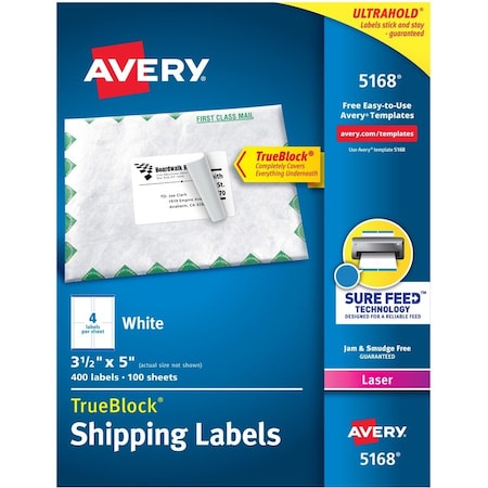 Avery Label, Lsr, Shippng, 3.5X5, 400PK AVE5168